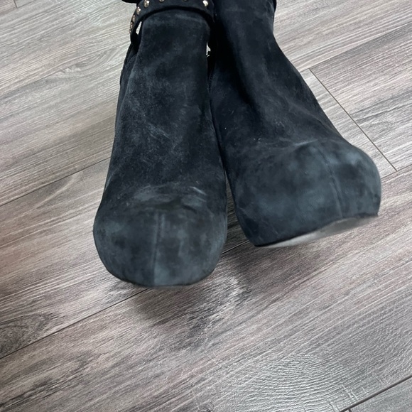 Jessica Simpson black studded tassel heeled ankle boots booties has some wear 9 - Picture 3 of 11